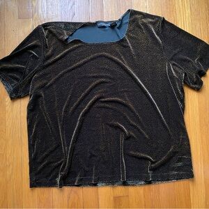 Impressions Velvet cheetah print boxy top 3X